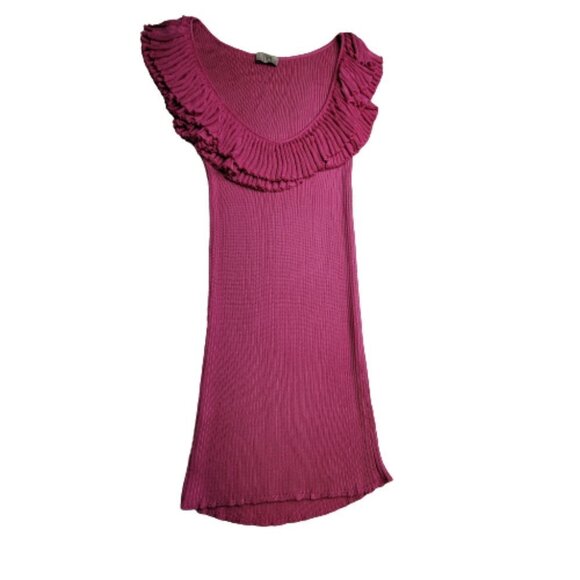 PINK sleeveless frilly knit top - Picture 9 of 9